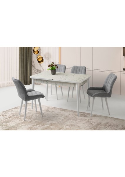 Rüzgar Hg Masa, Alora Sandalye, Marmo, 130 x 80