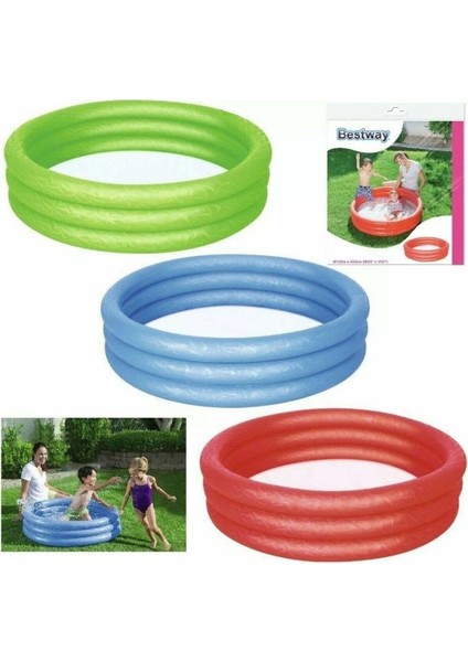 3 Boğum Renkli Şişme Havuz 152x30 Cm Çocuk Havuzu fiyatları