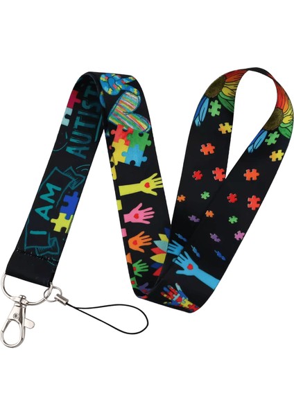 Farkındalık Bulmaca Ipi Hemşire Kartı Tutucu Anahtar Için Boyun Askısı Kimlik Kartı Cep Telefonu Askıları Rozet Tutucu Anahtarlık Aksesuarları Renk:2 (Yurt Dışından)