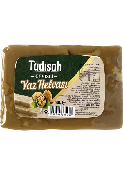 Tadışah Yaz Helvası Cevizli 500 gr x 3 Adet