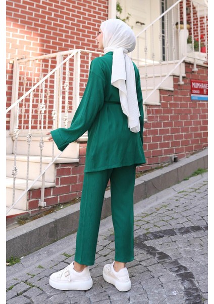 Cep Detaylı Kimono Takım Yeşil fiyatları