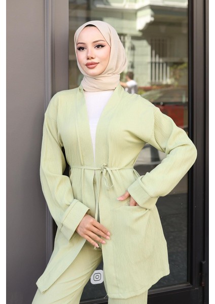 Cep Detaylı Kimono Takım Mint Yeşili fiyatları