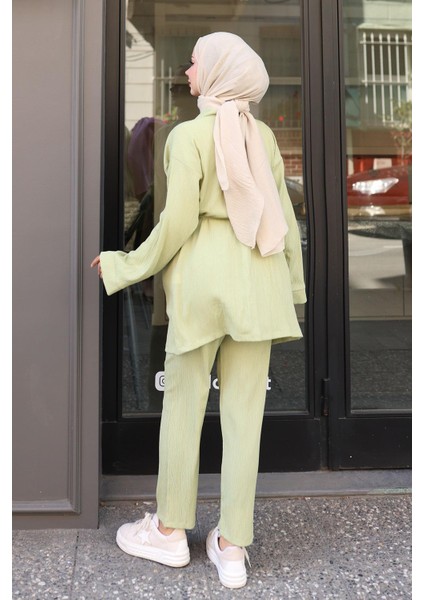 Cep Detaylı Kimono Takım Mint Yeşili indirimleri