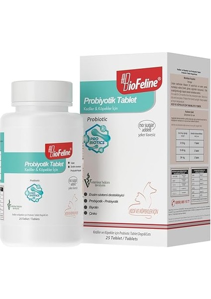 Tablet Probiyotik Kedi ve Köpek 25 Tablet