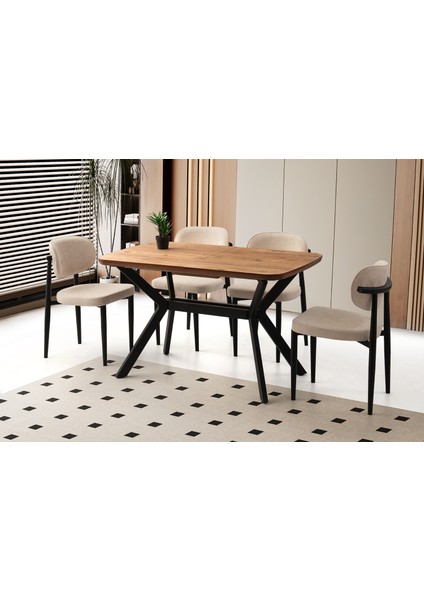 Zümrüt Masa, Alora Sandalye, Dışbudak, 160 x 90