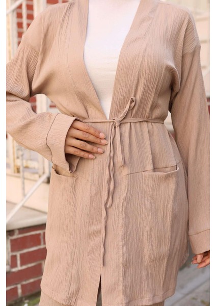 Cep Detaylı Kimono Takım Vizon fiyatları