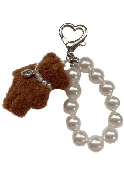 Zakol Kore Modası Inci Ayı Bebek Kolye Anahtarlık Çanta Cep Telefonu Aksesuarları Kadınlar Kızlar Için Hediye Renk:karamel Rengi A (Yurt Dışından)