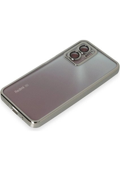 Xiaomi Redmi Note 11E Kılıf Razer Lensli Silikon - Gümüş Glstd