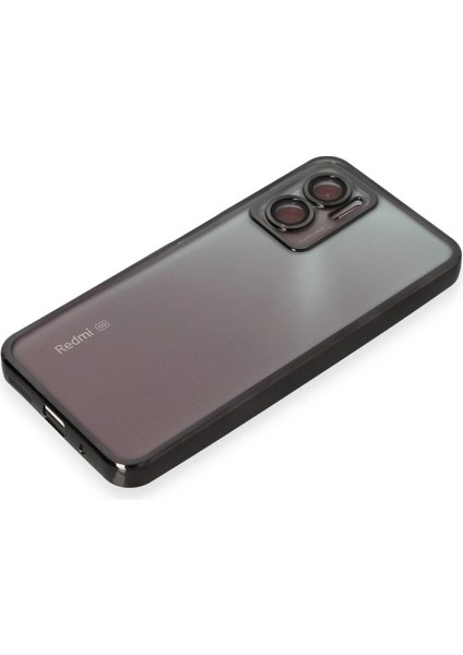 Xiaomi Redmi Note 11E Kılıf Razer Lensli Silikon - Siyah Glstd