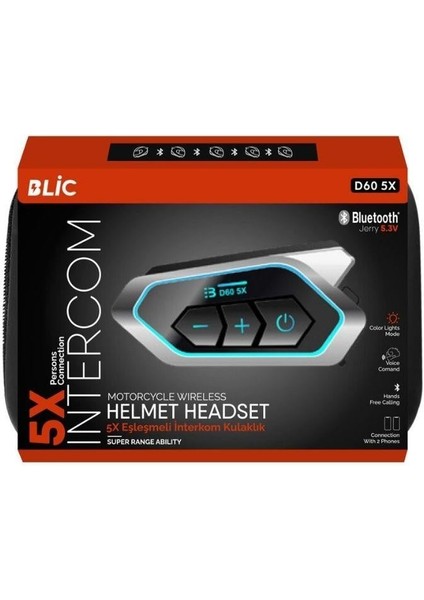 Bluetooth Intercom Kulaklık Seti - Motosiklet Için Kablosuz Iletişim