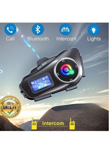 Q58-MAX Intercom Sistem 2-Way Iletişim, Motosiklet Bluetooth Kulaklık Uzun Menzil