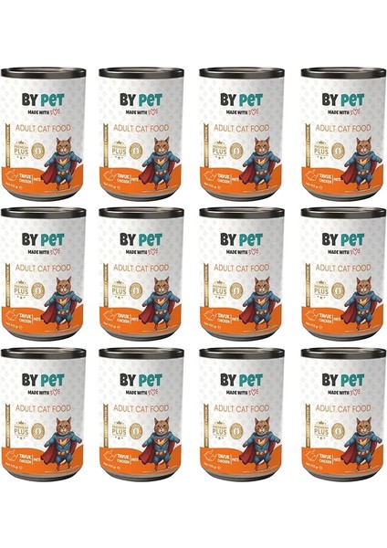 Yetişkin Kediler Için Tavuk Etli Konserve Yaş Mama 415 gr x 12 Adet