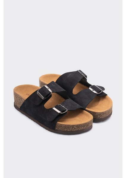 Gabba Vizon Deri Süet Toka Detaylı Kadın Terlik fiyatları