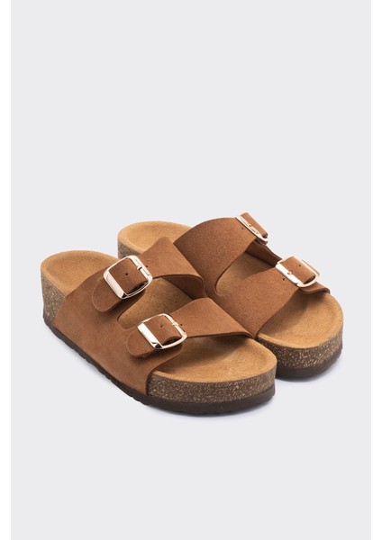 Gabba Vizon Deri Süet Toka Detaylı Kadın Terlik fiyatları