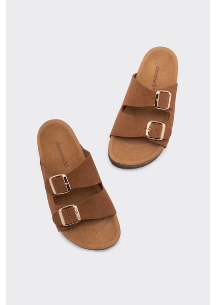 Gabba Vizon Deri Süet Toka Detaylı Kadın Terlik modelleri