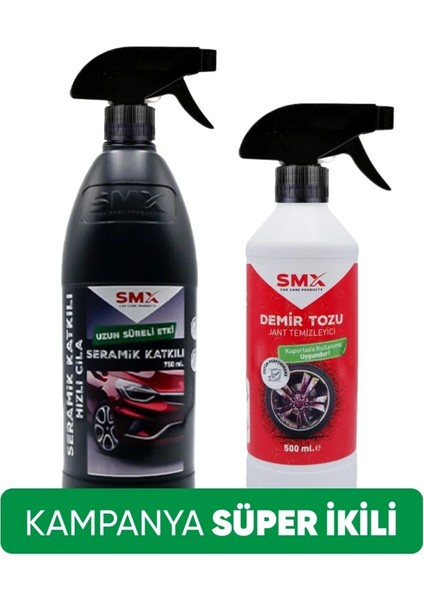 Seramik Katkılı Hızlı ve Pratik Cila 750ML. + Demir Tozu & Jant Temizleyici 500 ml