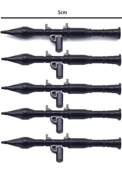 Ikinci Dünya Savaşı Askeri Yapı Taşları Solider Figürleri Ekipmanları Aksesuarlar Gatlin M2 Ağır Makineli Tüfekler Rpg Moc Mini Tuğlalar Renk: K7111-BLACK-5PCS (Yurt Dışından)