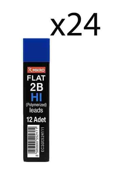 2b-Hi Polymer Kalem Ucu Flat Min 24 Adet