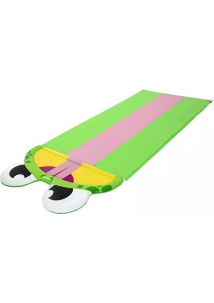 Çocuklar Için Üç Kişilik Fışkıyeli Su Kaydırağı Yumuşak Zemin Üstü Serilen, Renkli, 4.8 Metre