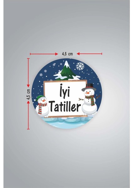 Iyi Tatiller Baskılı Etiket / Kış Temalı Okul Etiketi (4,5 cm 35 Adet) fiyatları