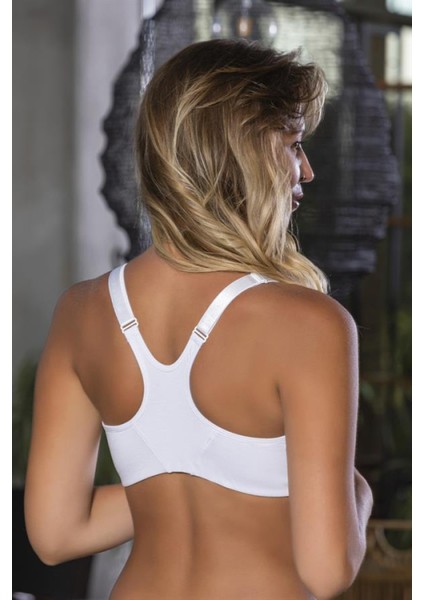 Fermuarlı Pamuklu Sporcu Sütyeni Beyaz (BRF1061) modelleri
