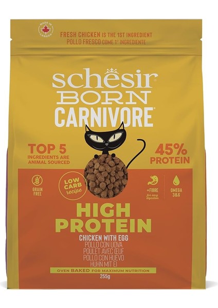 Schesir Born Carnivore Tavuk ve Yumurtalı Yetişkin Kedi Maması 255G