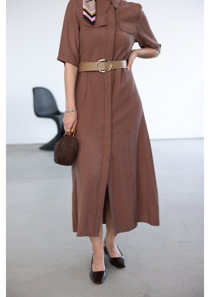 Kısa Kollu Tensel Gömlek Elbise fiyatları