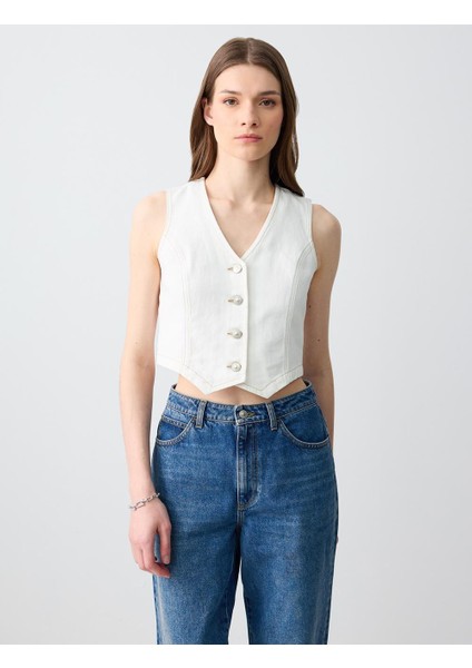 Mid Rodeo Rahat Kesim Yüksek Bel Bol Paça Pamuklu Denim Pantolon