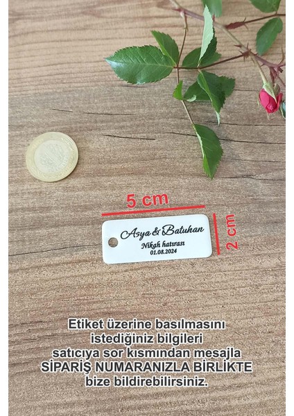 Kişiye Özel Etiket - Hediyelik Etiketi - 100 Adet Karton Etiket ( 2 x 5 Cm)