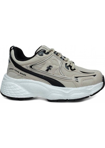 Flt Bej Siyah Fileli Kadın Sneaker Spor Ayakkabı