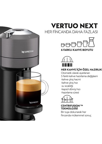 Nespresso Vertuo Next C Matt Black Kapsül Kahve Makinesi fiyatları