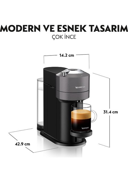 Nespresso Vertuo Next C Matt Black Kapsül Kahve Makinesi fırsatları