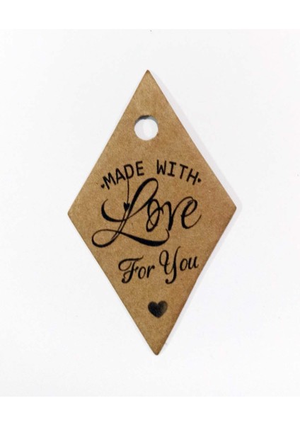 Kraft "made With Love For You" Baskılı Kart (50 Adet) 4- 6,5 cm fiyatları