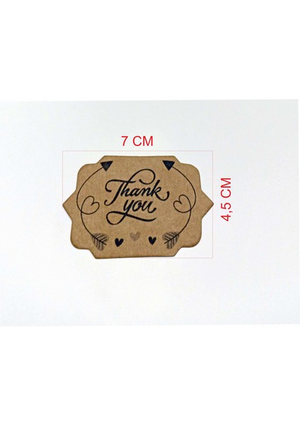 Kraft Teşekkür Kartı Thank You Cart 4,5 * 7 cm 50 Adet modelleri