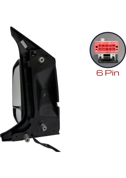 Dış Dikiz Aynası Ford Transit Custom (V362) 2018-> Elektrikli, Isıtmalı, Manuel Katlanır, Siyah Kapak, 6 Pin indirimleri
