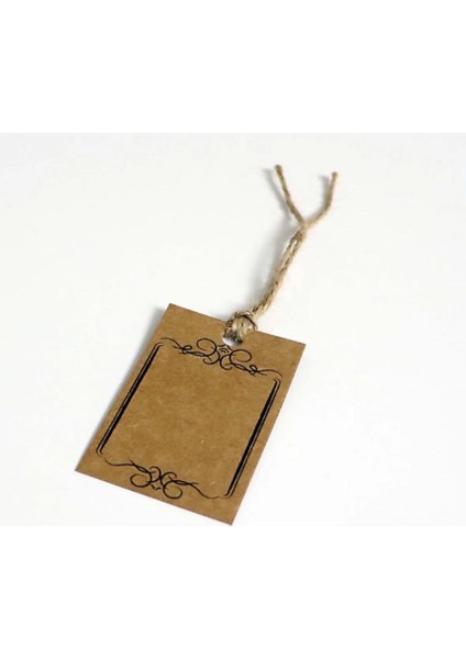 Kraft Hasır Ipli Baskılı 30 Adet Etiket (4.5 x 7 Cm)