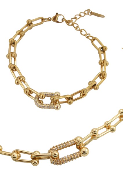 Premium 2'li Taşlı Tiffany Kolye Bileklik Set