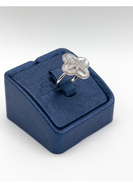 Sedef Taşlı Kuzey Yıldızı Gümüş Yüzük Livora Jewelry