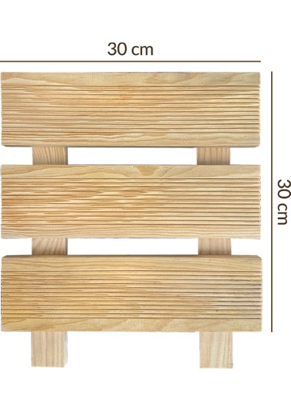 Ahşap Yer Karosu, Yer Döşeme, Ahşap Kaydırmaz Tırtıklı Döşeme Deck 30X30 cm