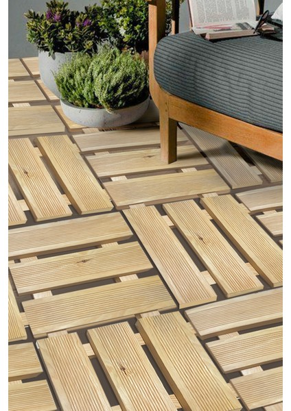 Ahşap Yer Karosu, Yer Döşeme, Ahşap Kaydırmaz Tırtıklı Döşeme Deck 30X30 cm fırsatları