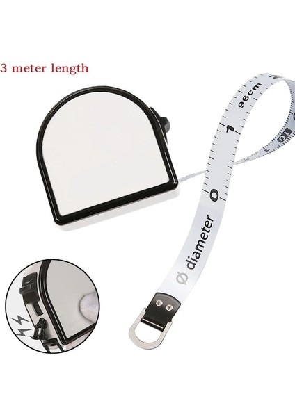 300CM Geri Çekilebilir Cetvel Çapı Ölçüm Çelik Bant Inşaat Ölçü Aracı Esnek Ölçüm Dikiş Terzi Zanaat (Yurt Dışından)