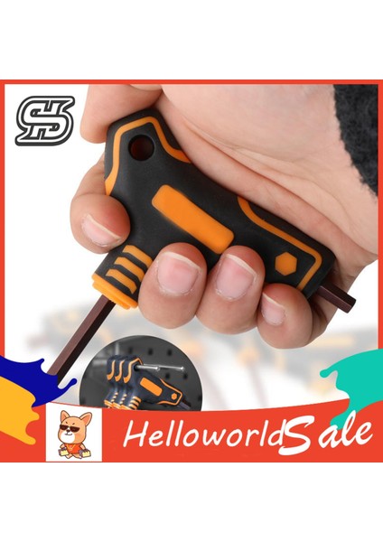 Helloworld Allen-Key 25 Derece Dönen Bilyalı Başlık Krom Vanadyum Alaşımlı Çelik Anahtar (Yurt Dışından)