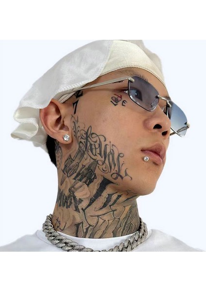 Retro Hiphop Sokak Stili Küçük Çerçeveli Elmas Dilimli Güneş Gözlüğü - Unisex Minimalist Tasarım K1001 (Yurt Dışından)