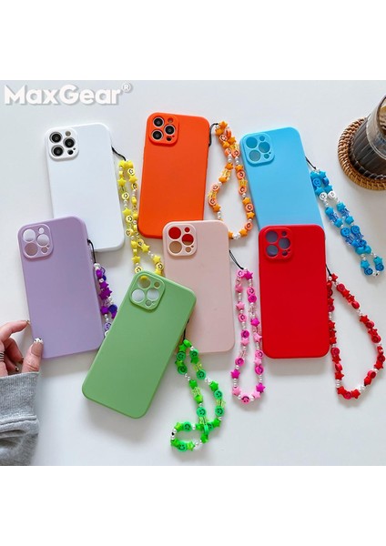 Zincir Boncuk Kolye El Kayışı Asın Telefon Süsü iphone Için Kılıf 13 12 11 Pro Max Mini Xs Xs Xr 7 8 Artı Se 2 Sevimli Kordon Kapağı (Yurt Dışından)