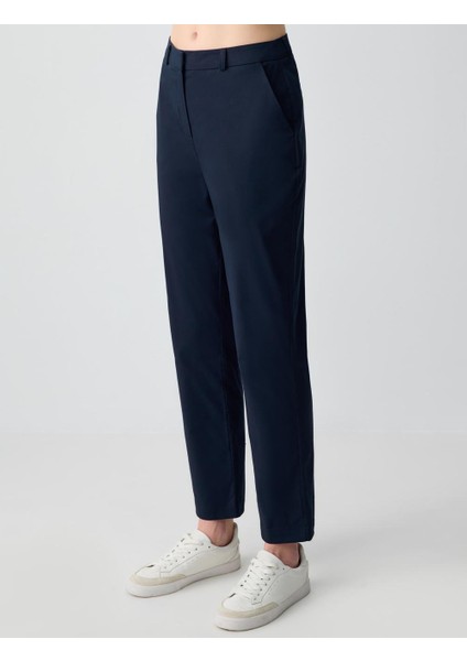 Lacivert Normal Bel Normal Paça Dokuma Gabardin Pantolon