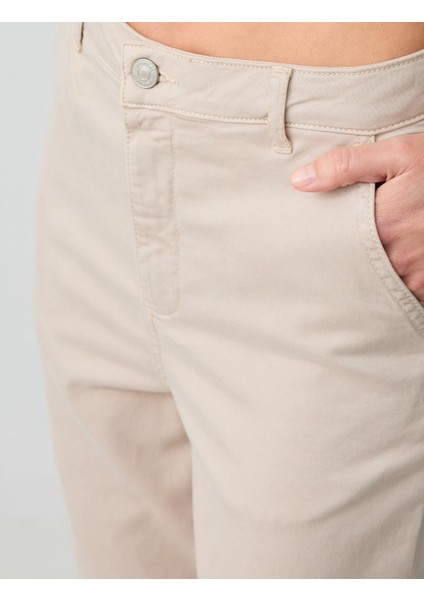 Taş Düz Kesim Yüksek Bel Normal Paça Yandan Cepli Dokuma Pantolon indirimleri