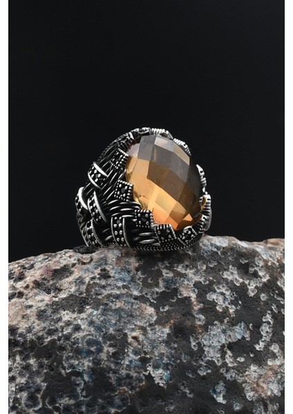 Zultanit Taşlı Mikro Taş Süslemeli 925 Ayar Gümüş Erkek Yüzüğü 901754 fiyatları