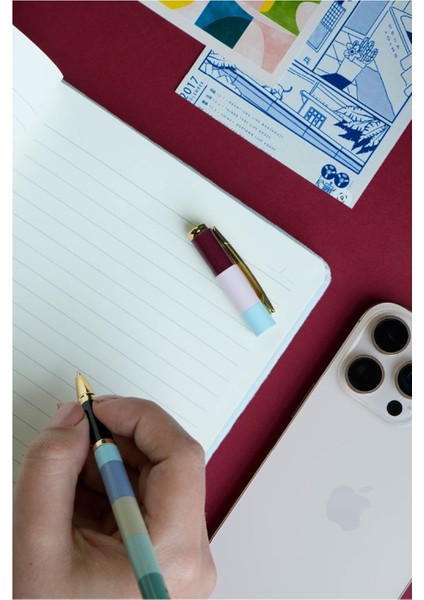 Sert Kapak Velvet Defter A5 100 Gr. 160 Sayfa Ivory. Çizgili. Açık Mavi