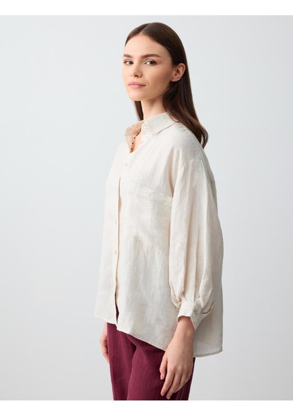 Taş Rahat Kesim Truvakar Kol Dokuma Keten Gömlek fırsatları