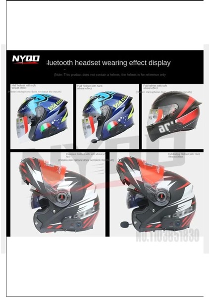 X63 Motosiklet Kask Kulaklık Intercom Işıklı Motorsiklet Interkom 5.3